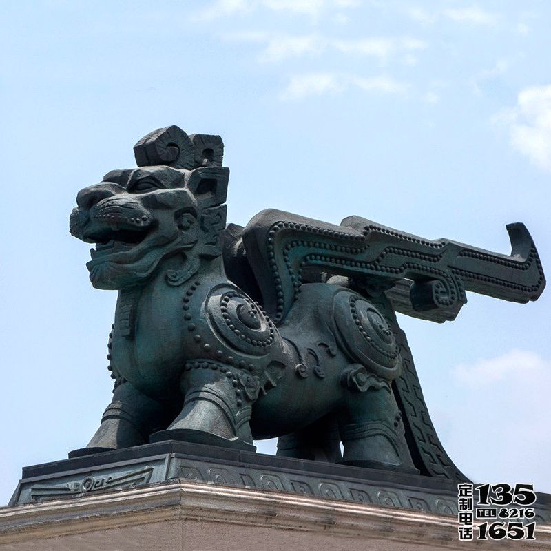 戶外擺放的大型玻璃鋼仿銅創(chuàng)意獬豸雕塑 戶外擺放的大型玻璃鋼仿銅創(chuàng)意獬豸雕塑