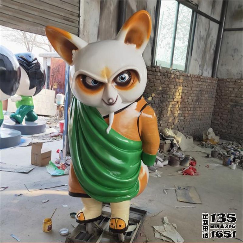 室內(nèi)游樂(lè)園擺放卡通彩繪浣熊師傅玻璃鋼雕塑 室內(nèi)游樂(lè)園擺放卡通彩繪浣熊師傅玻璃鋼雕塑